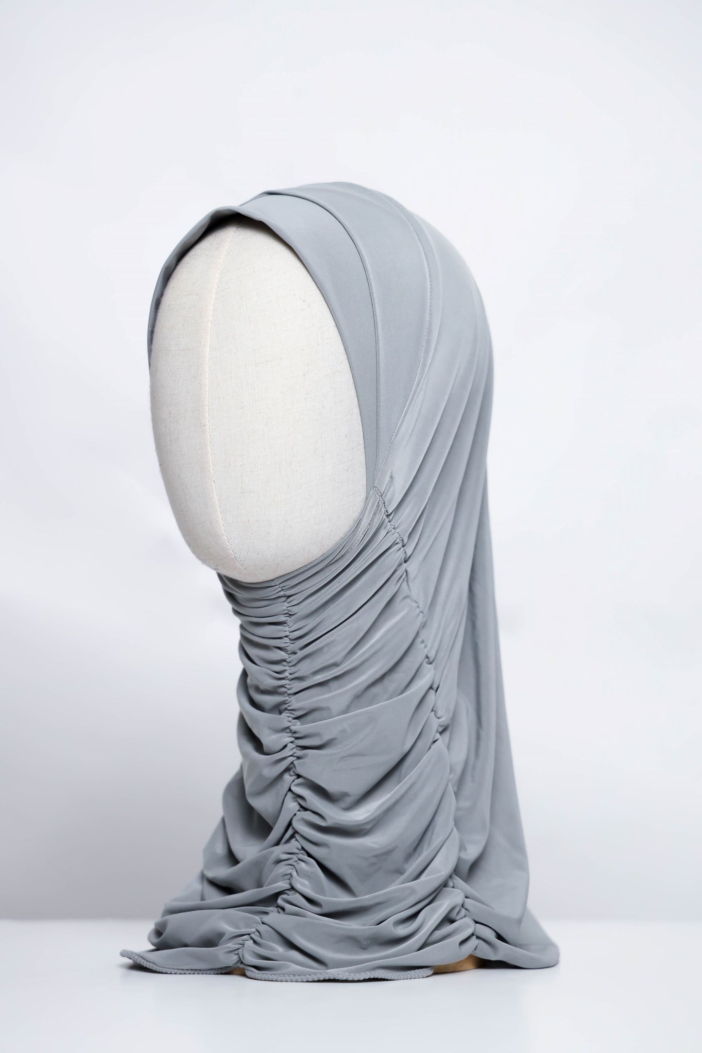 Plain Gathering Ready-made Hijab