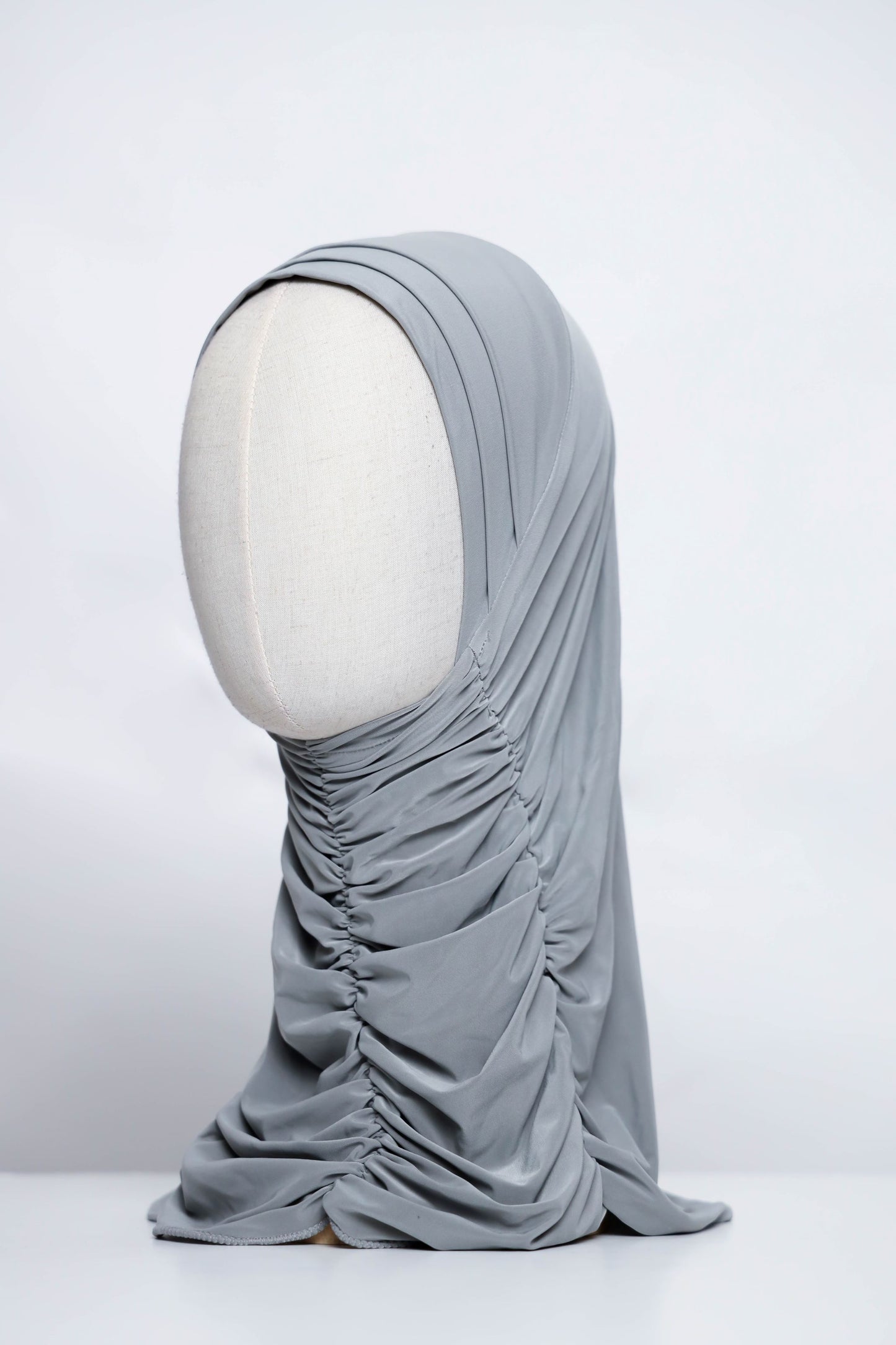 Plain Gathering Ready-made Hijab