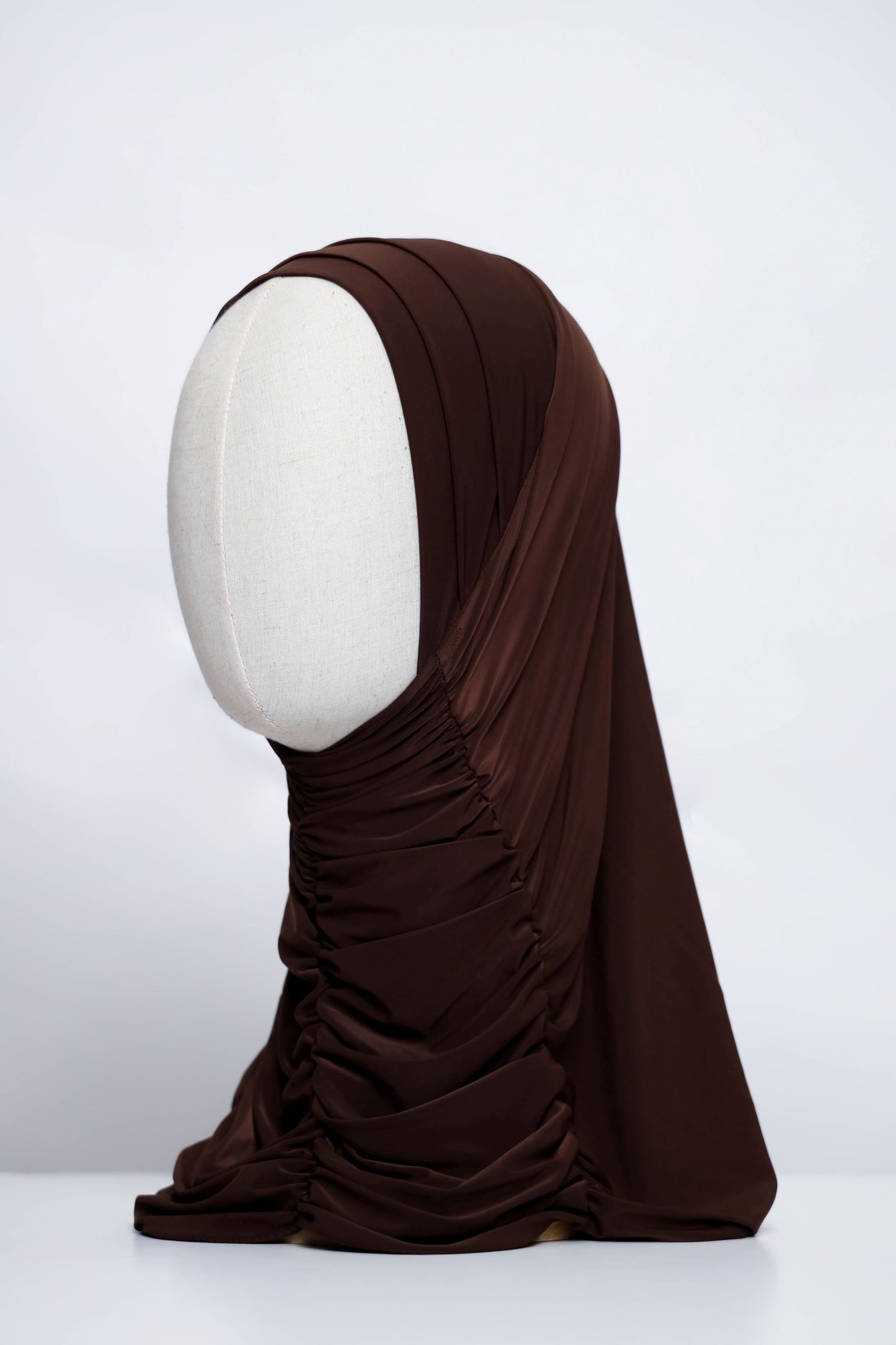 Plain Gathering Ready-made Hijab