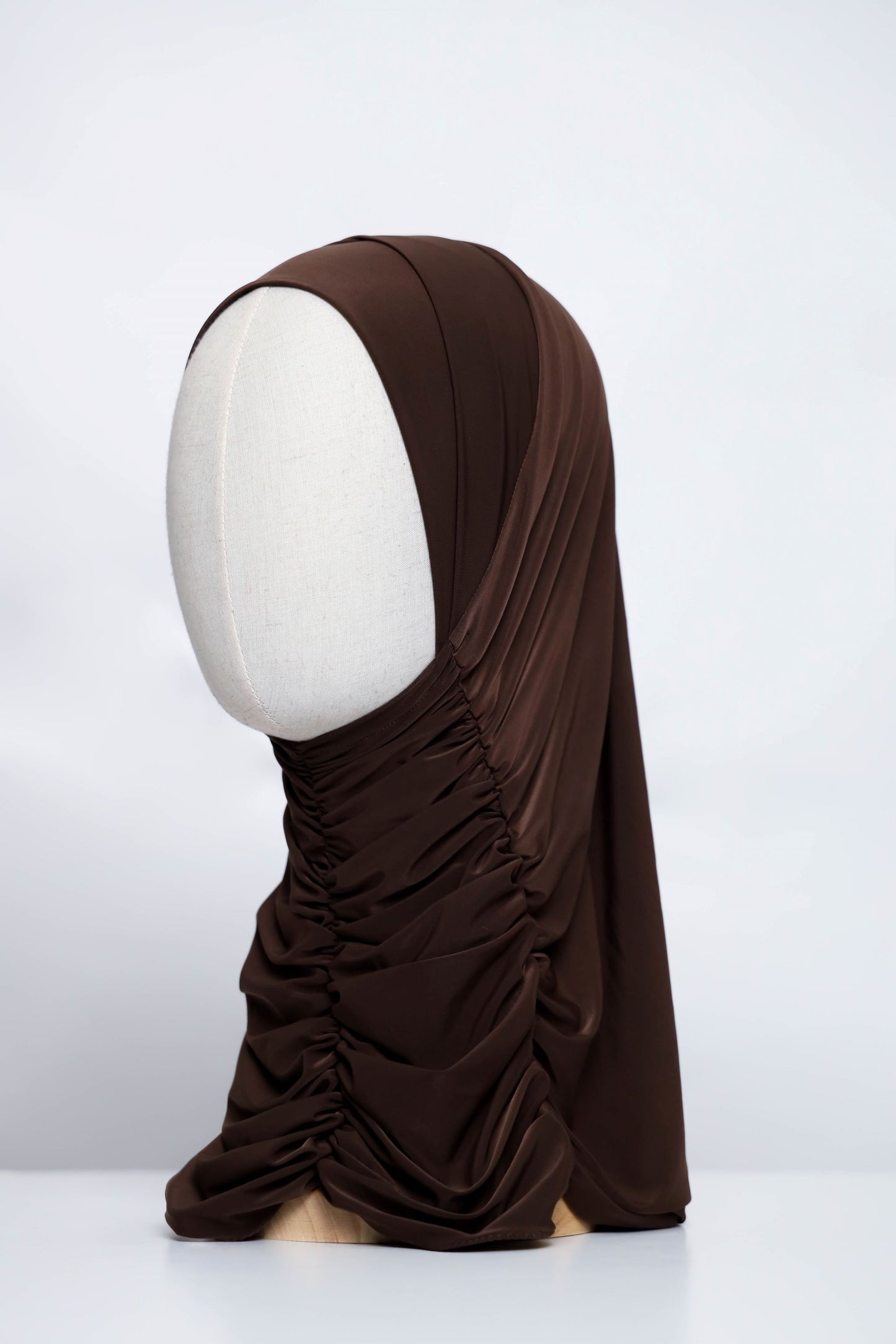 Plain Gathering Ready-made Hijab