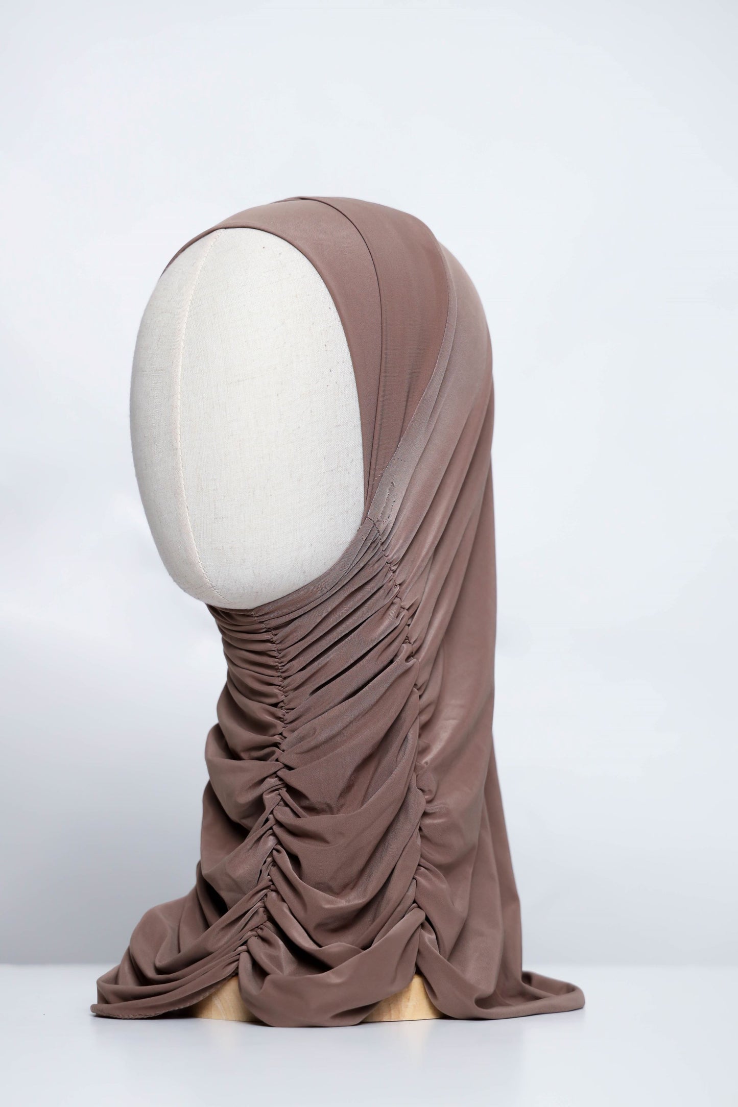Plain Gathering Ready-made Hijab