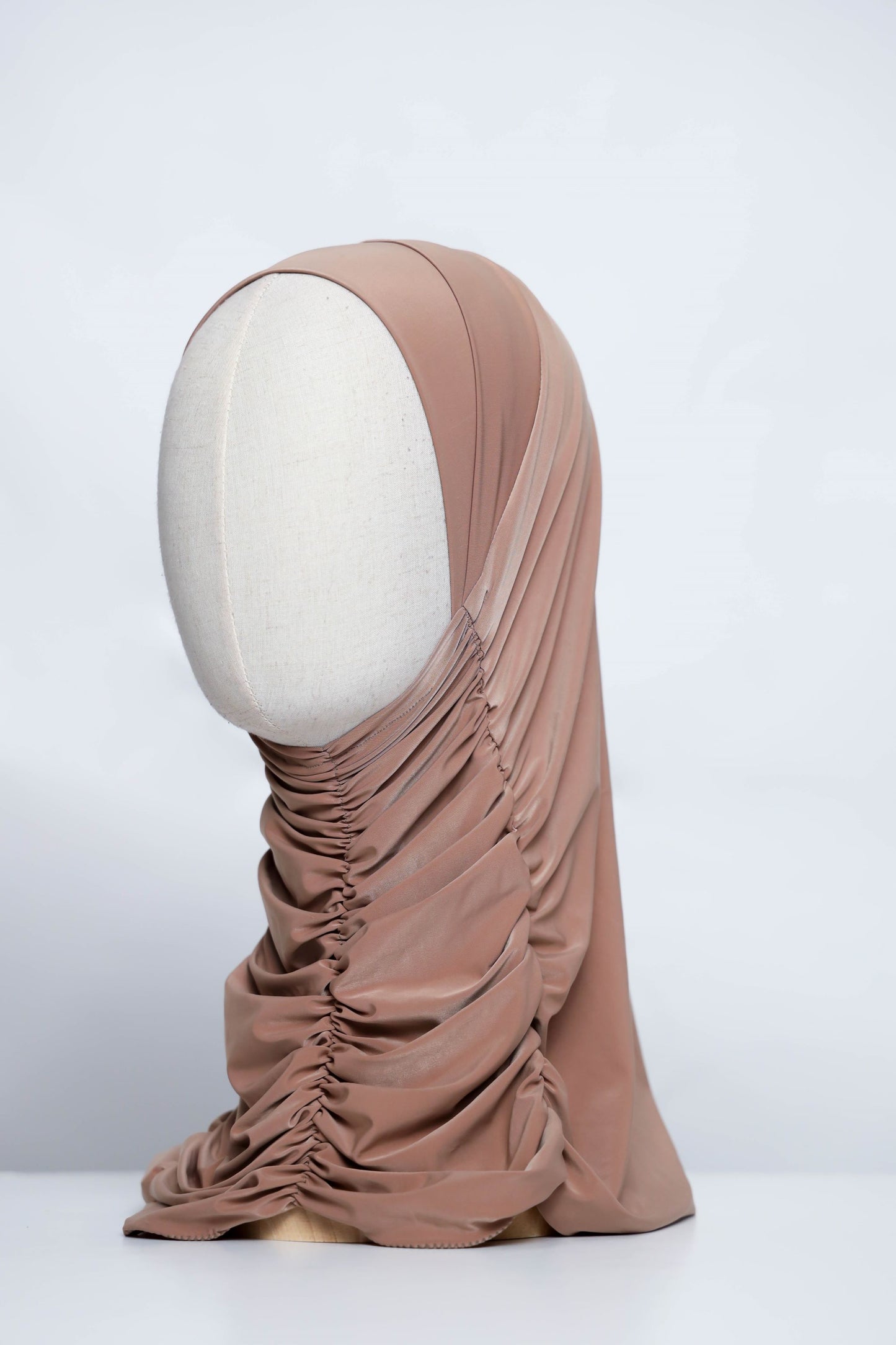 Plain Gathering Ready-made Hijab