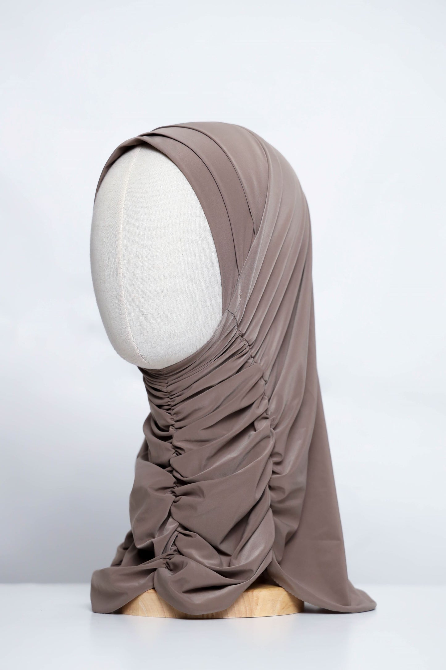 Plain Gathering Ready-made Hijab