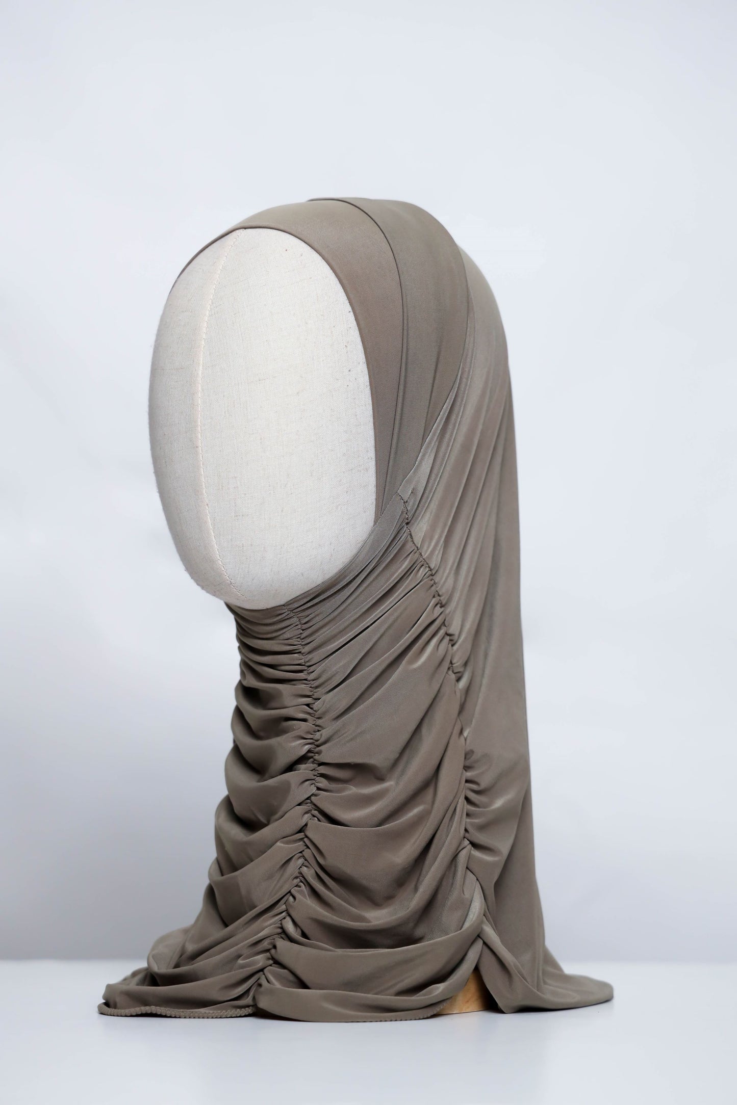 Plain Gathering Ready-made Hijab