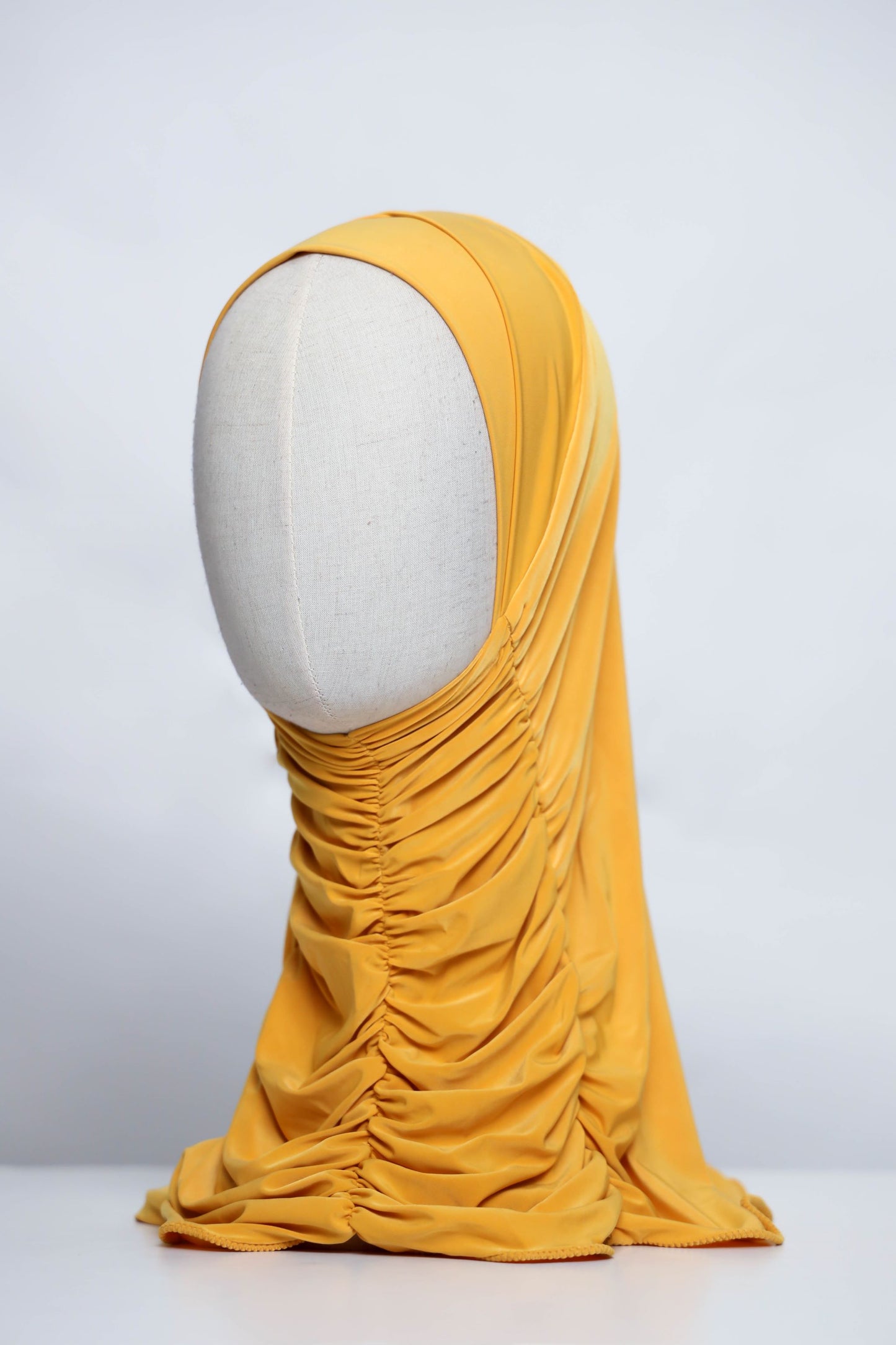 Plain Gathering Ready-made Hijab