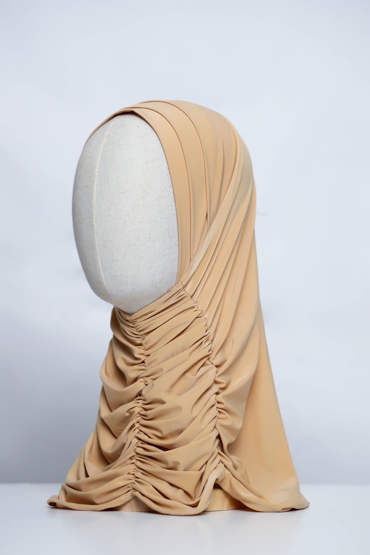 Plain Gathering Ready-made Hijab