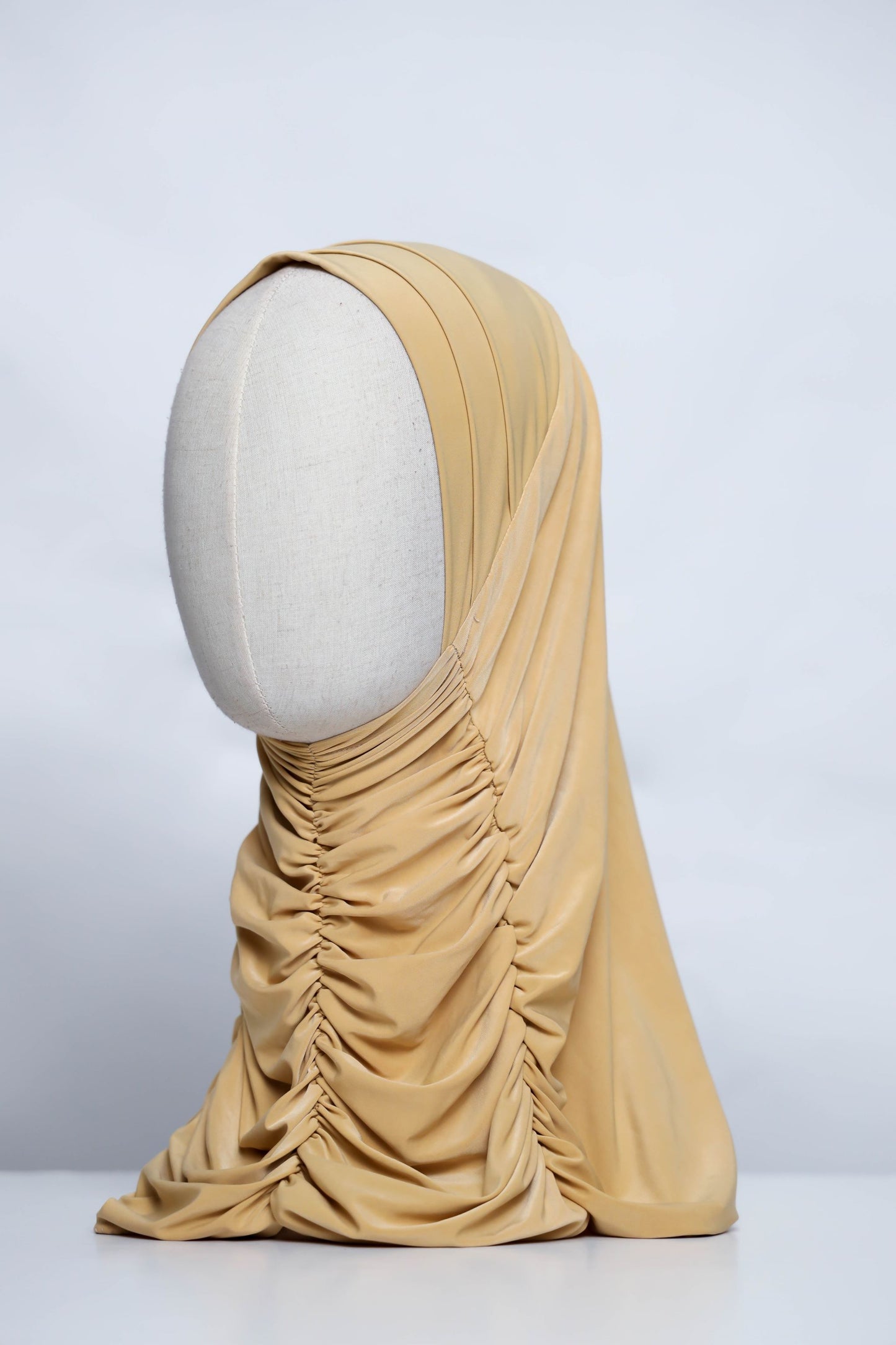 Plain Gathering Ready-made Hijab