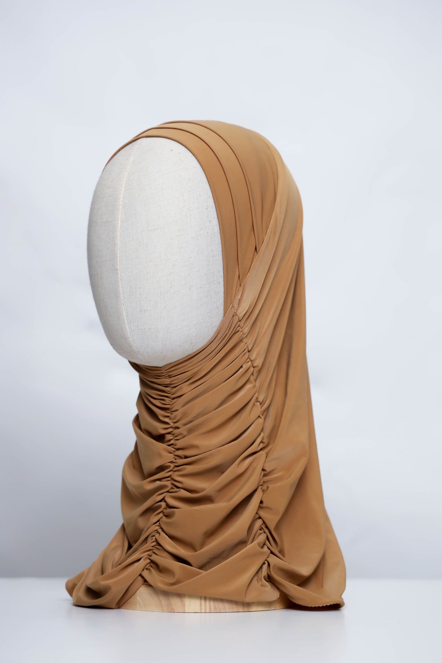 Plain Gathering Ready-made Hijab