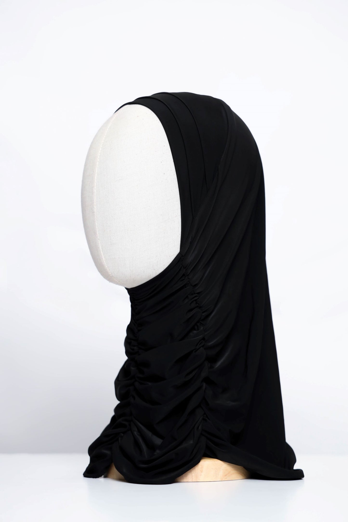 Plain Gathering Ready-made Hijab