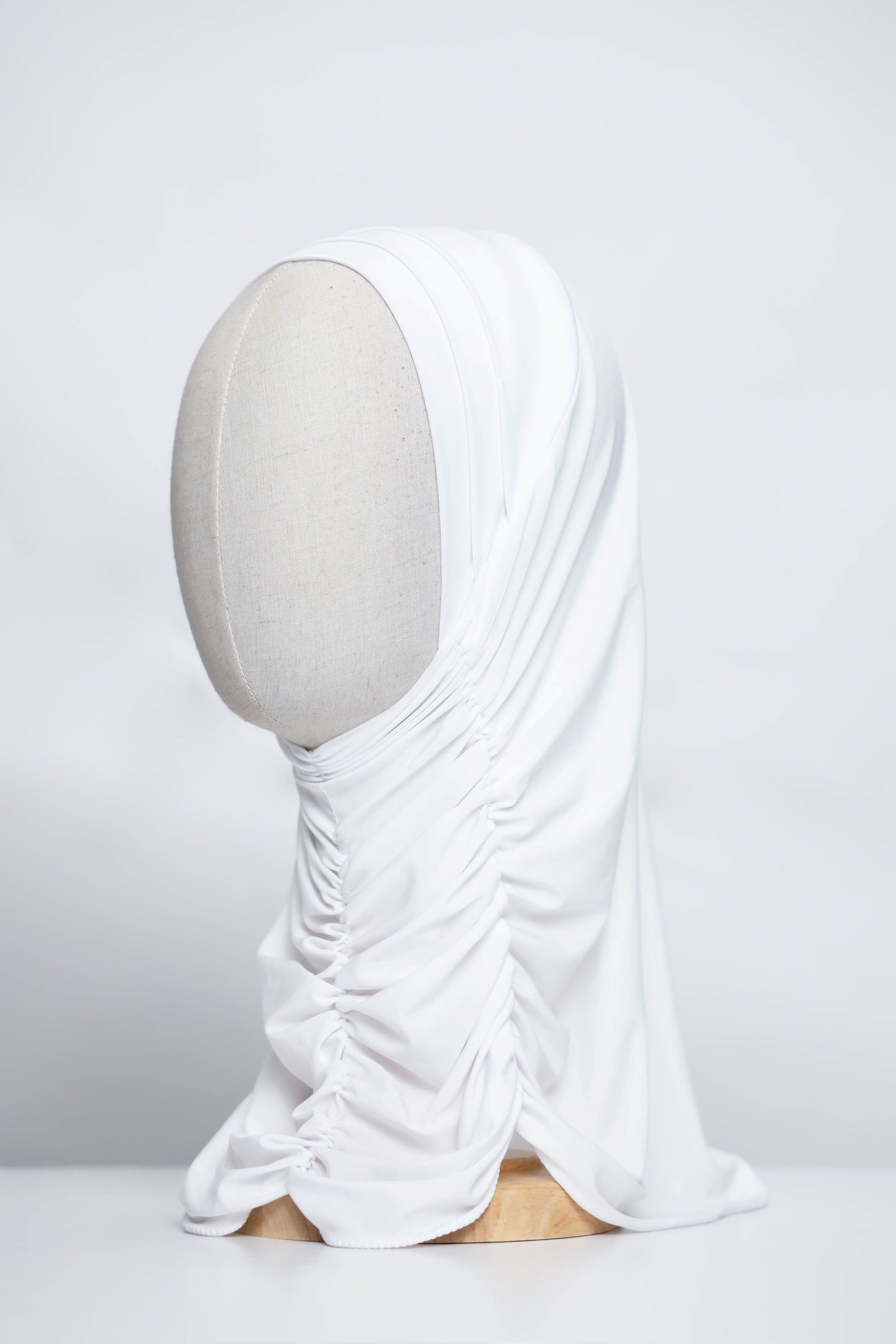 Plain Gathering Ready-made Hijab