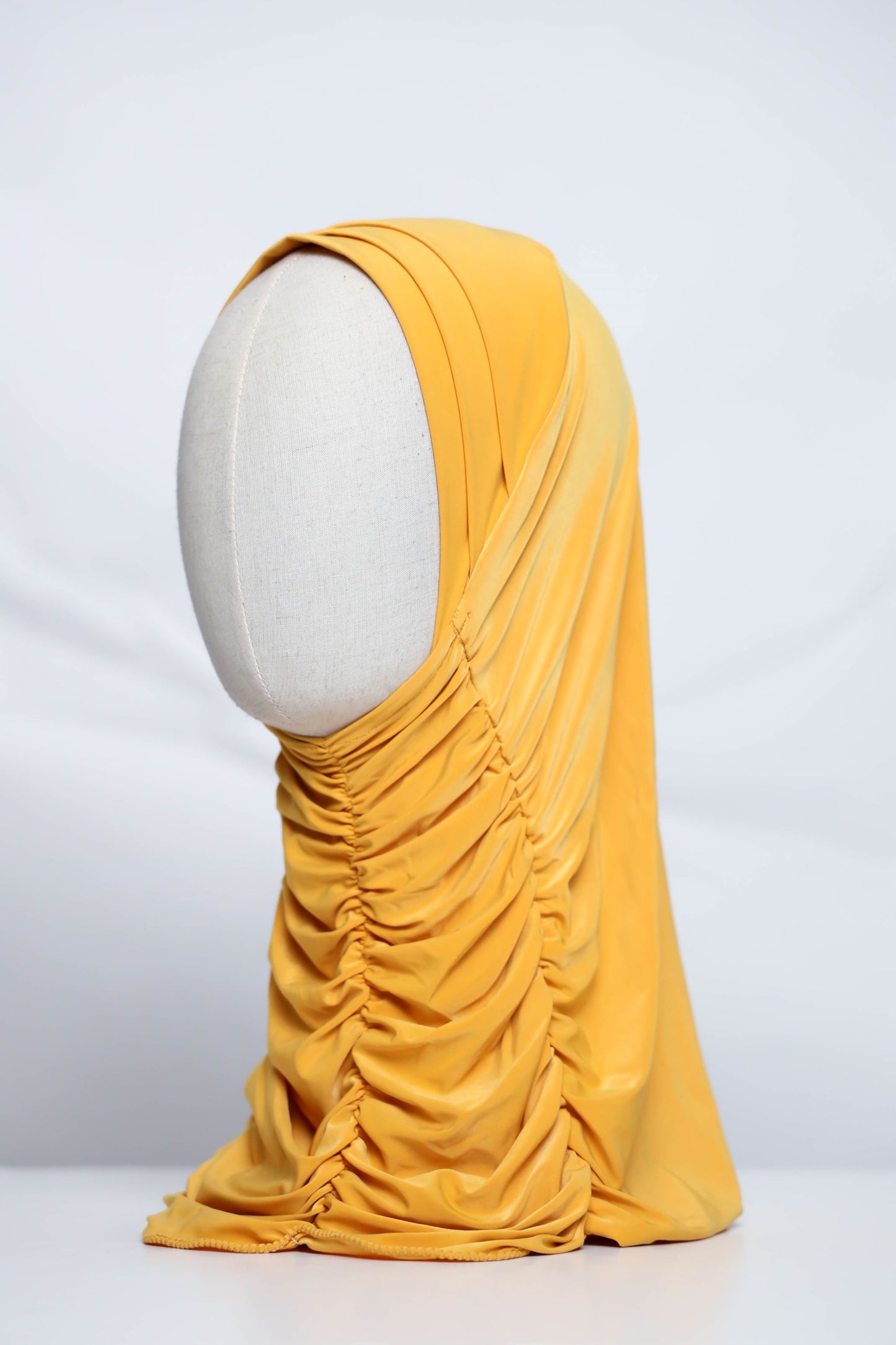 Plain Gathering Ready-made Hijab