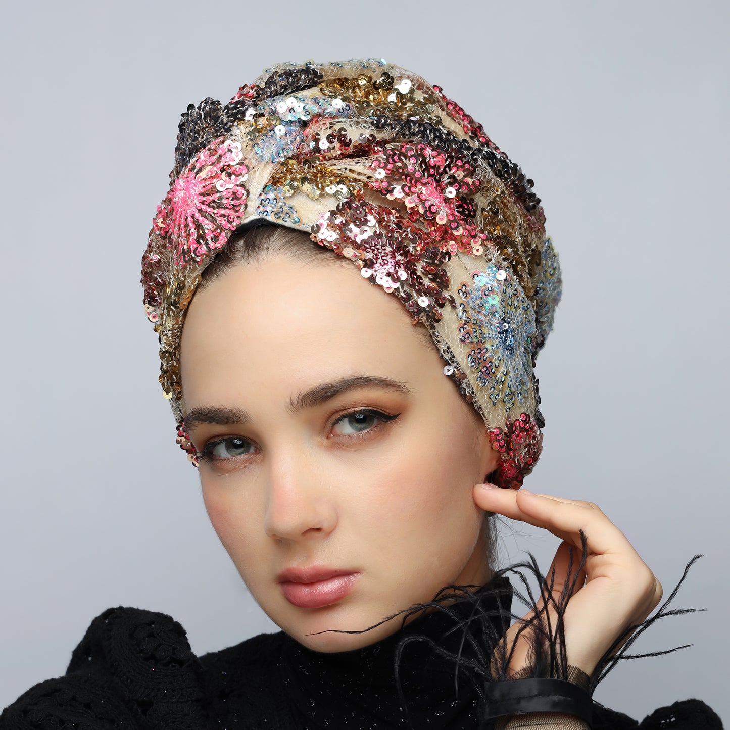 Flowers Sequin Turban