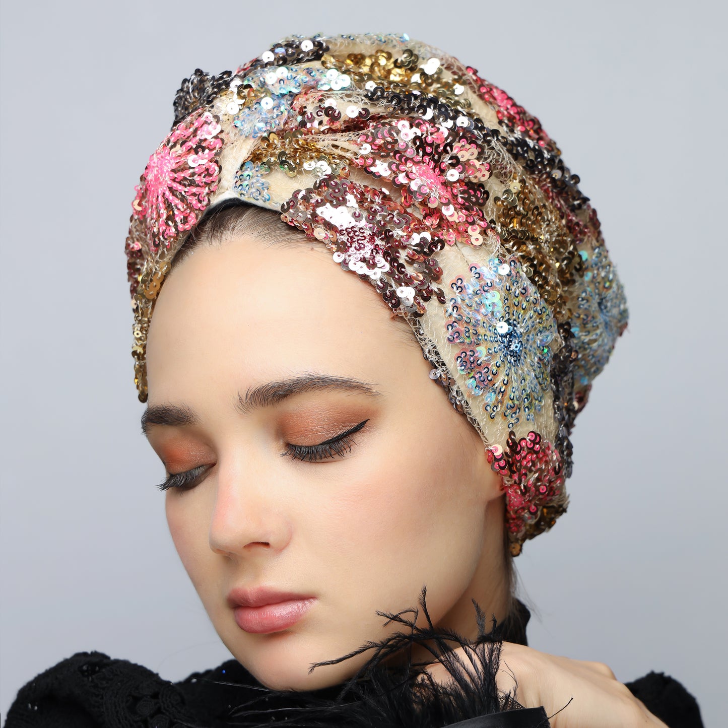 Flowers Sequin Turban