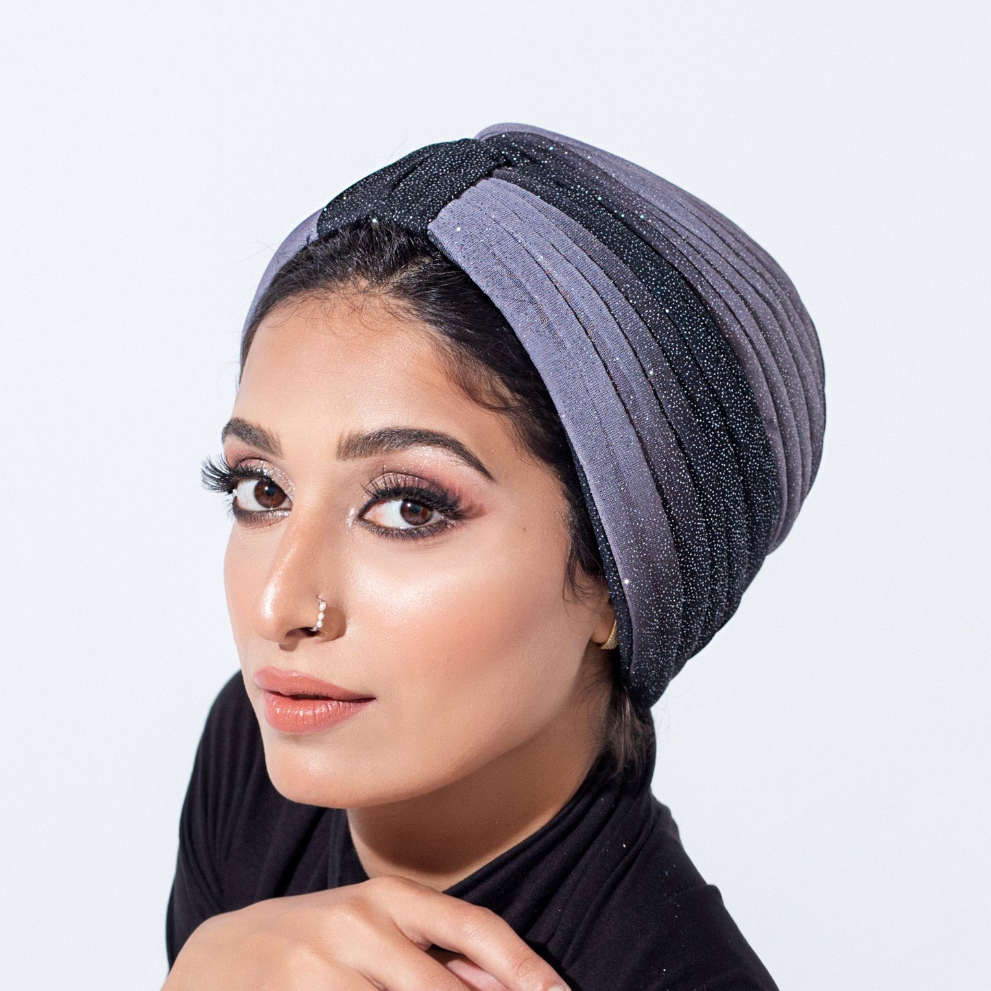 Glittery grey Turban
