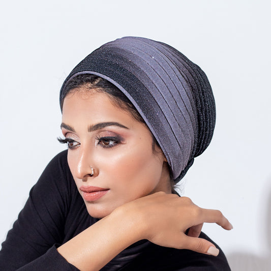 Glittery grey Turban