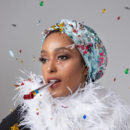 Festive Sequined Turban