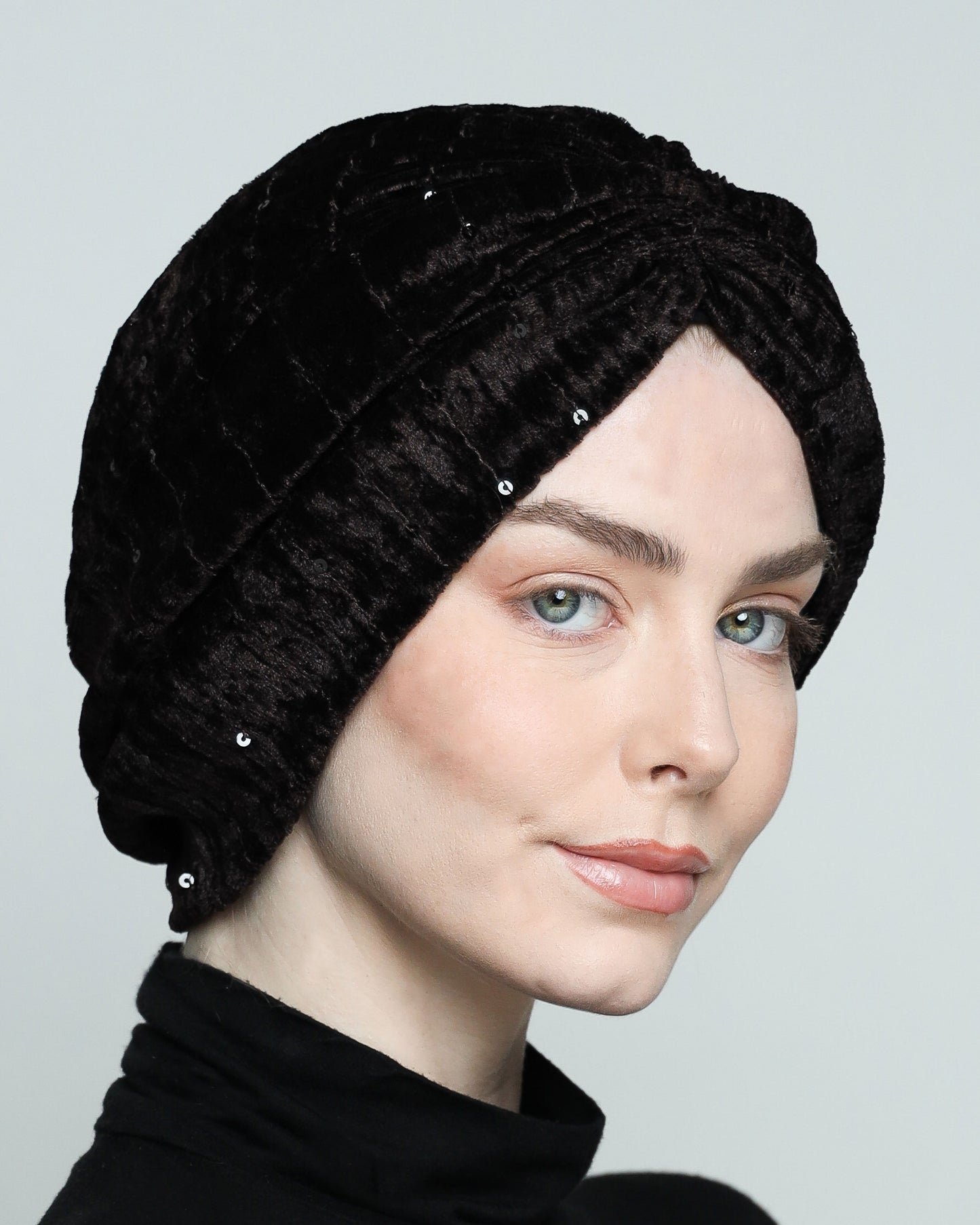 Gathering Velvet Sequin Turban