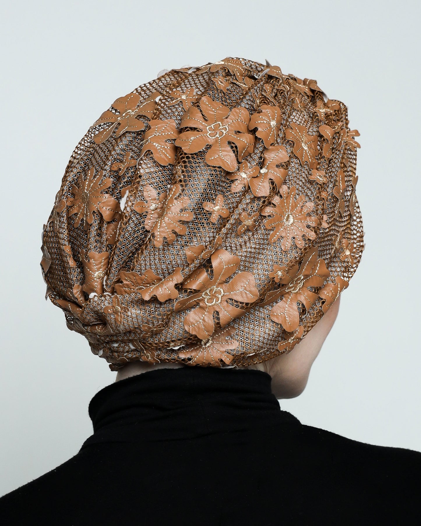 Twisted Floral Net Turban