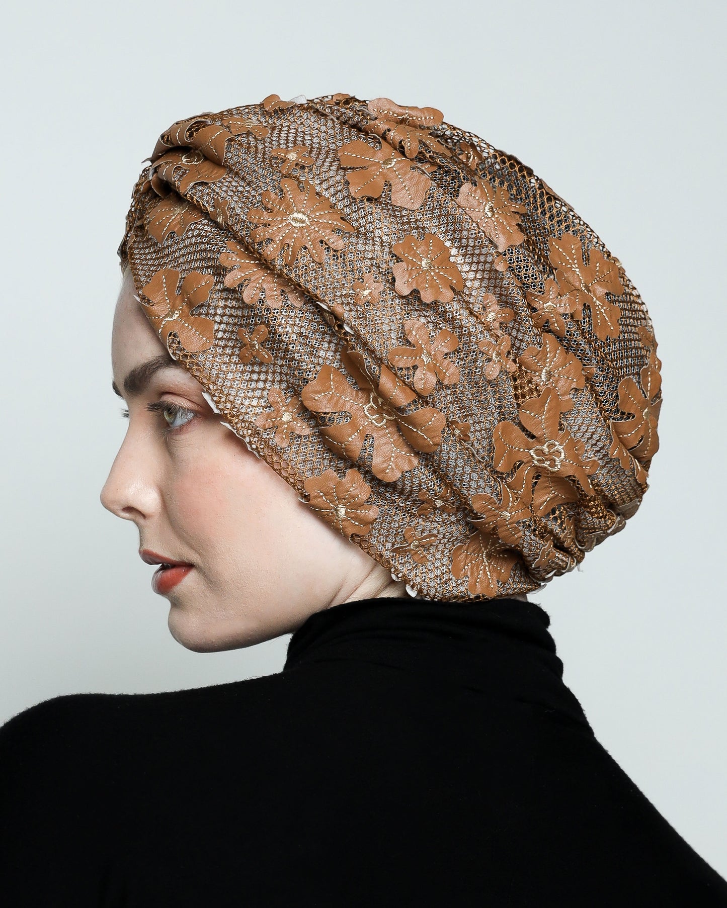 Twisted Floral Net Turban