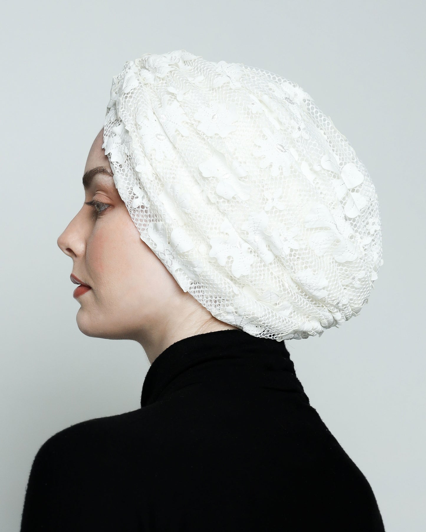 Twisted Floral Net Turban