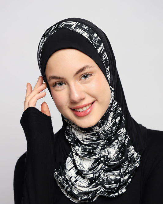 Printed Gathering Ready-made Hijab