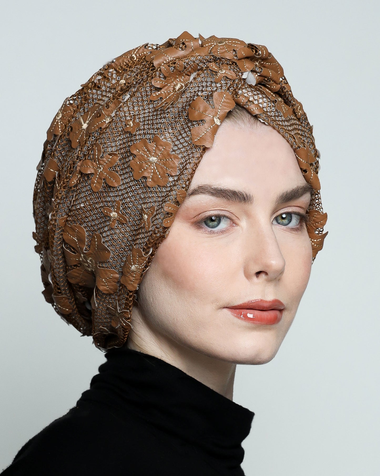 Twisted Floral Net Turban