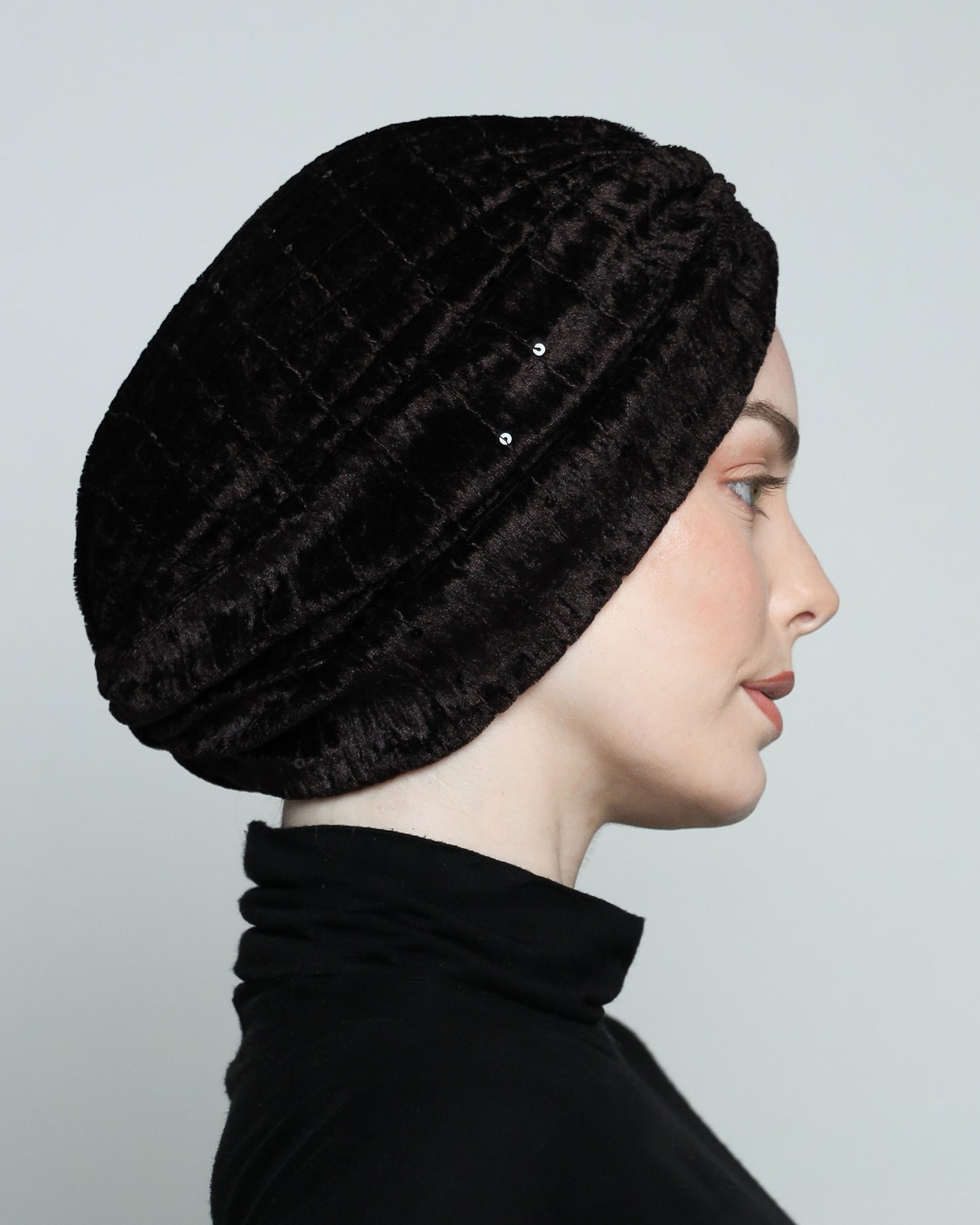 Gathering Velvet Sequin Turban