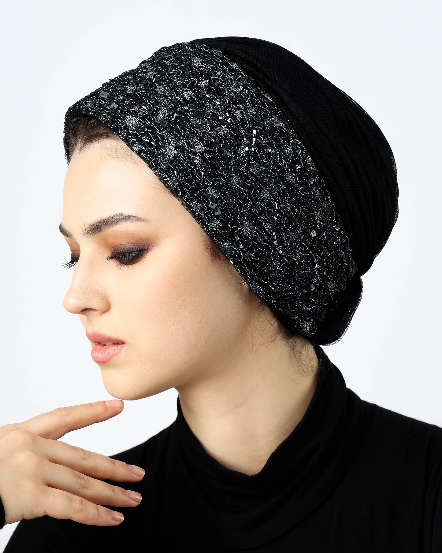 Tulle Beaded Turban