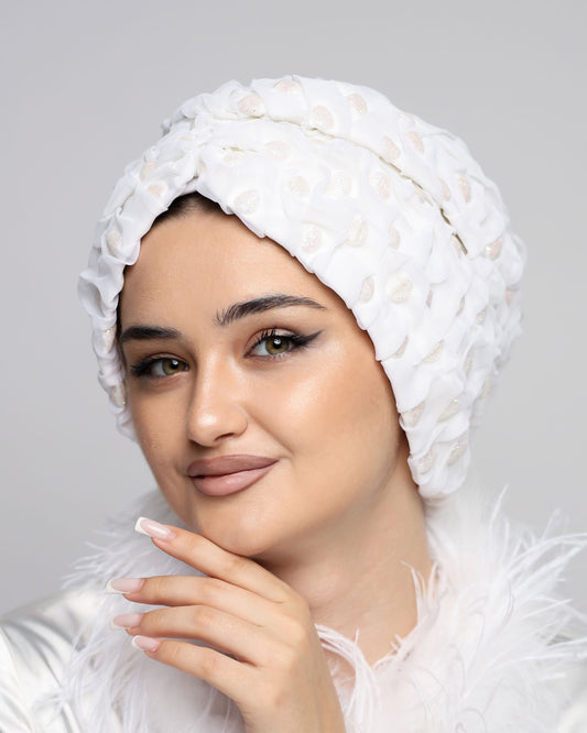 Bridal Glowing Polka Dots Turban