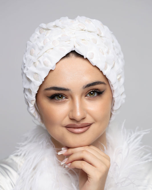 Bridal Glowing Polka Dots Turban
