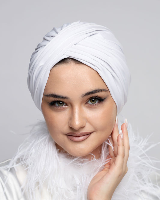 Bridal Pleats Lycra Turban