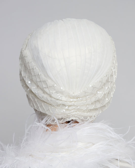 Bridal Sequin Gathering Turban