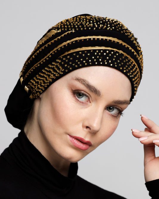 Elegant Golden Classic Turban