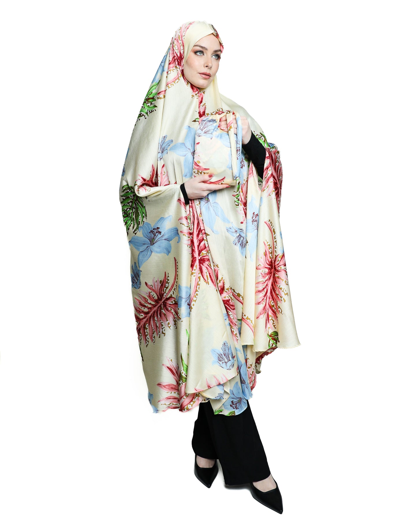 Chiffon Satin Praying Hijab 01