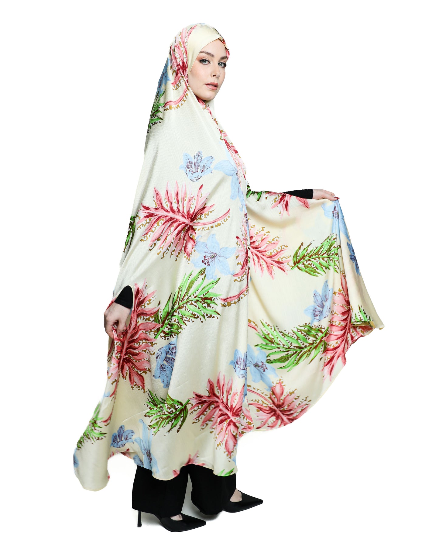Chiffon Satin Praying Hijab 01