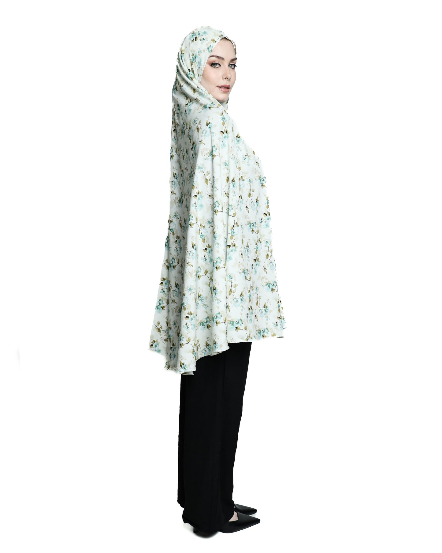 Short Floral Praying Hijab