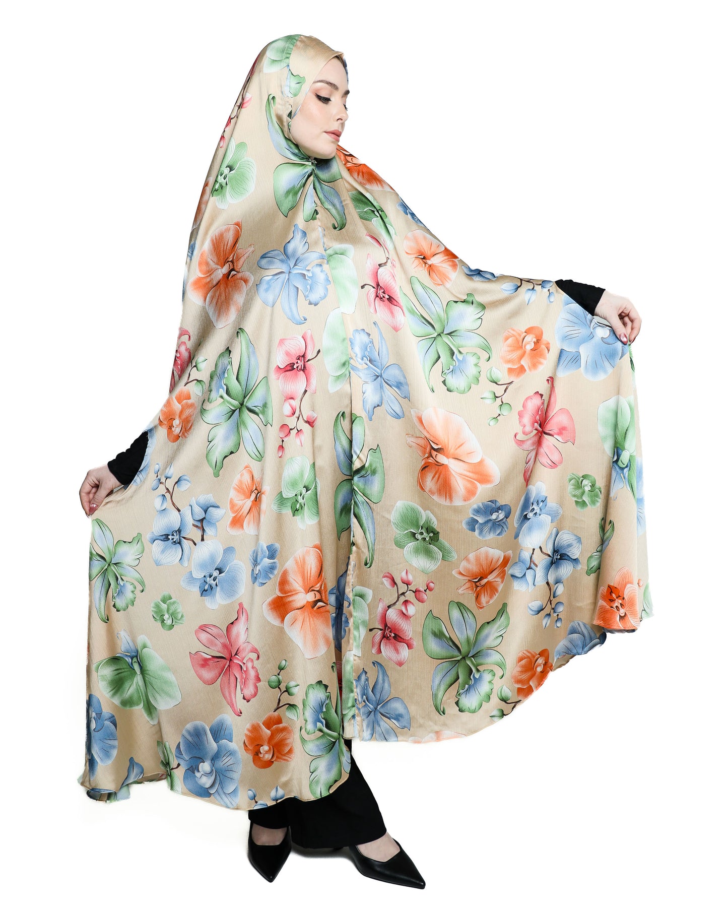 Chiffon Satin Praying Hijab 02