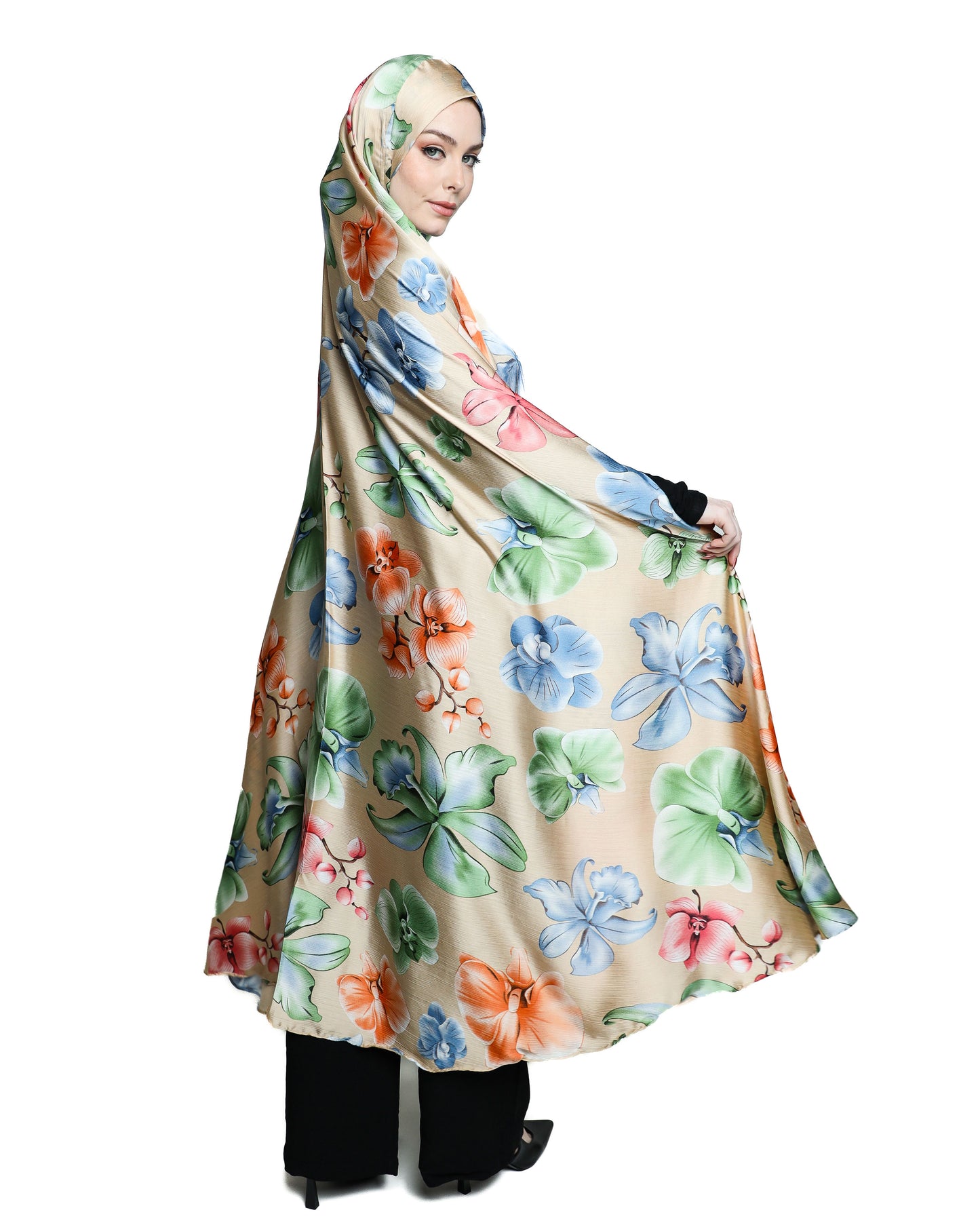 Chiffon Satin Praying Hijab 02