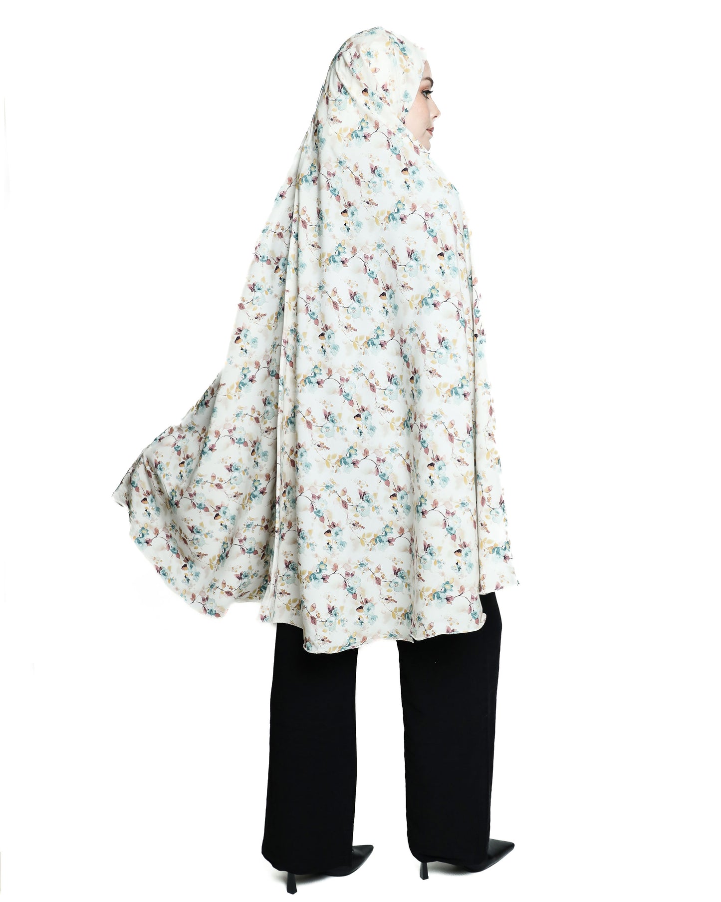 Short Floral Praying Hijab