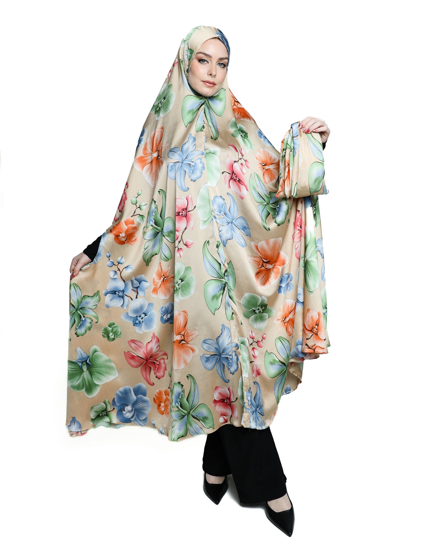 Chiffon Satin Praying Hijab 02