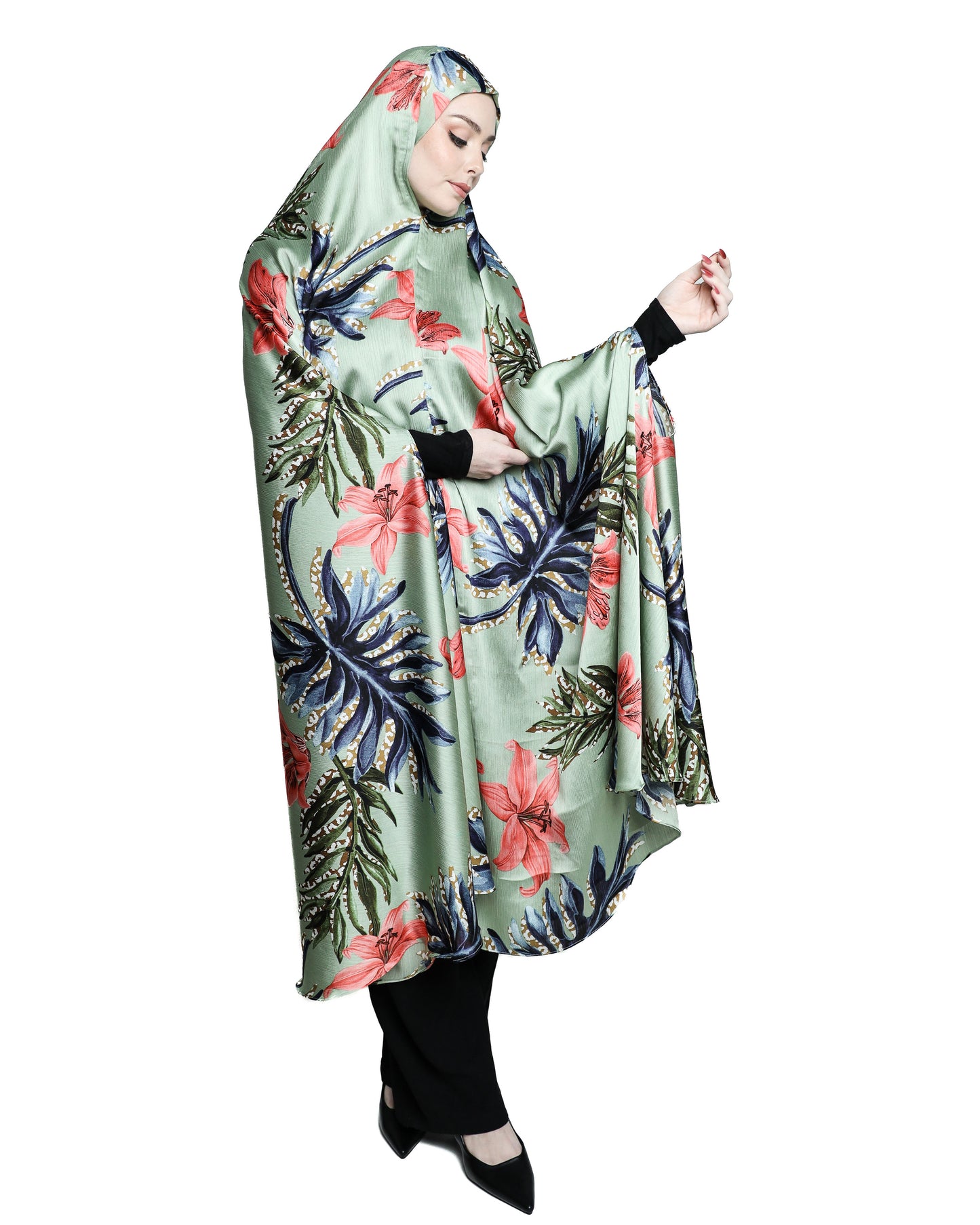 Chiffon Satin Praying Hijab 01