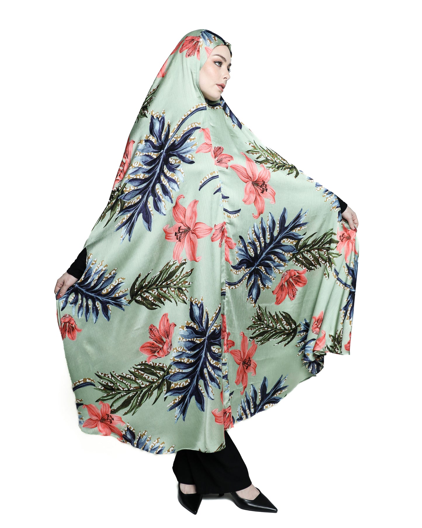 Chiffon Satin Praying Hijab 01