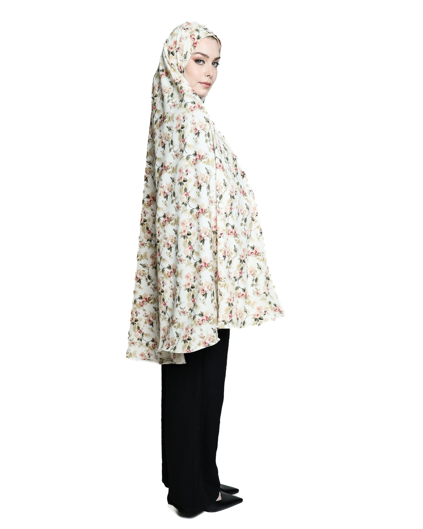 Short Floral Praying Hijab