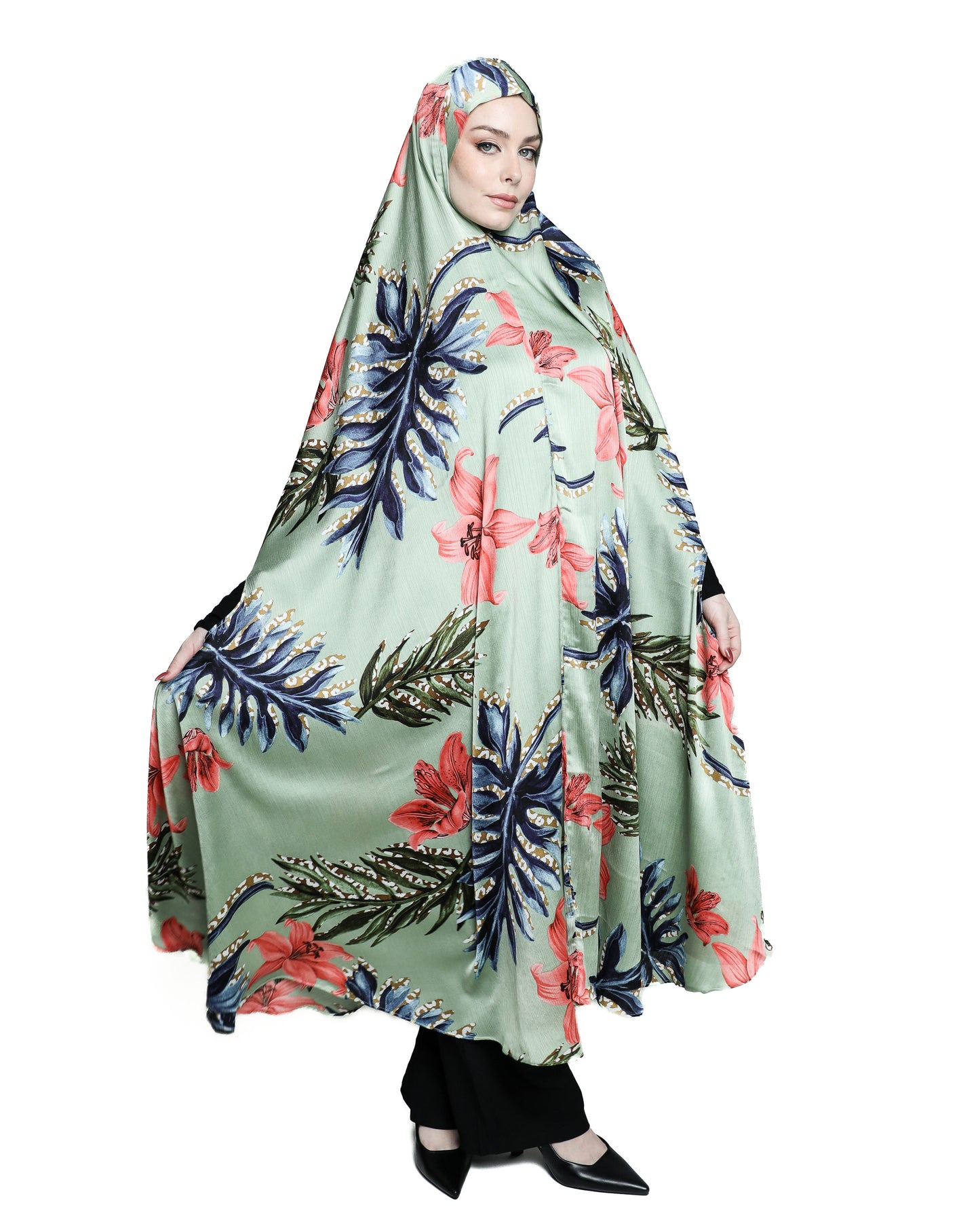Chiffon Satin Praying Hijab 01