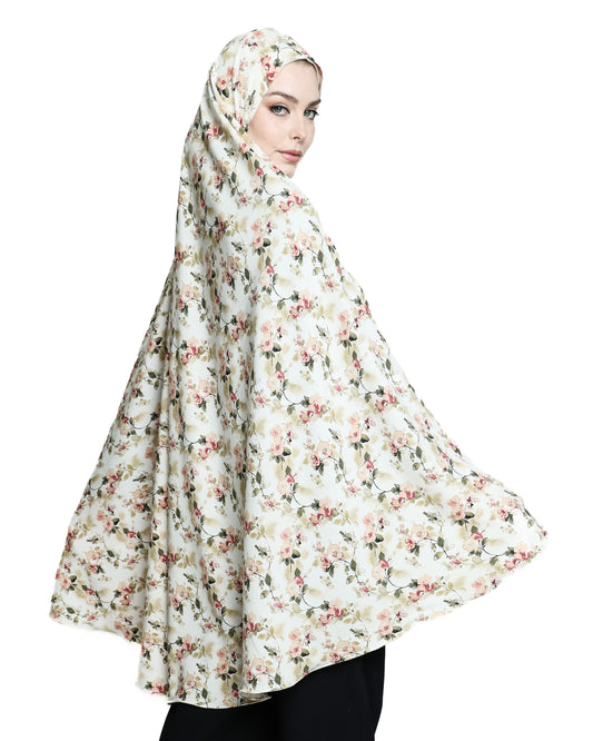 Short Floral Praying Hijab