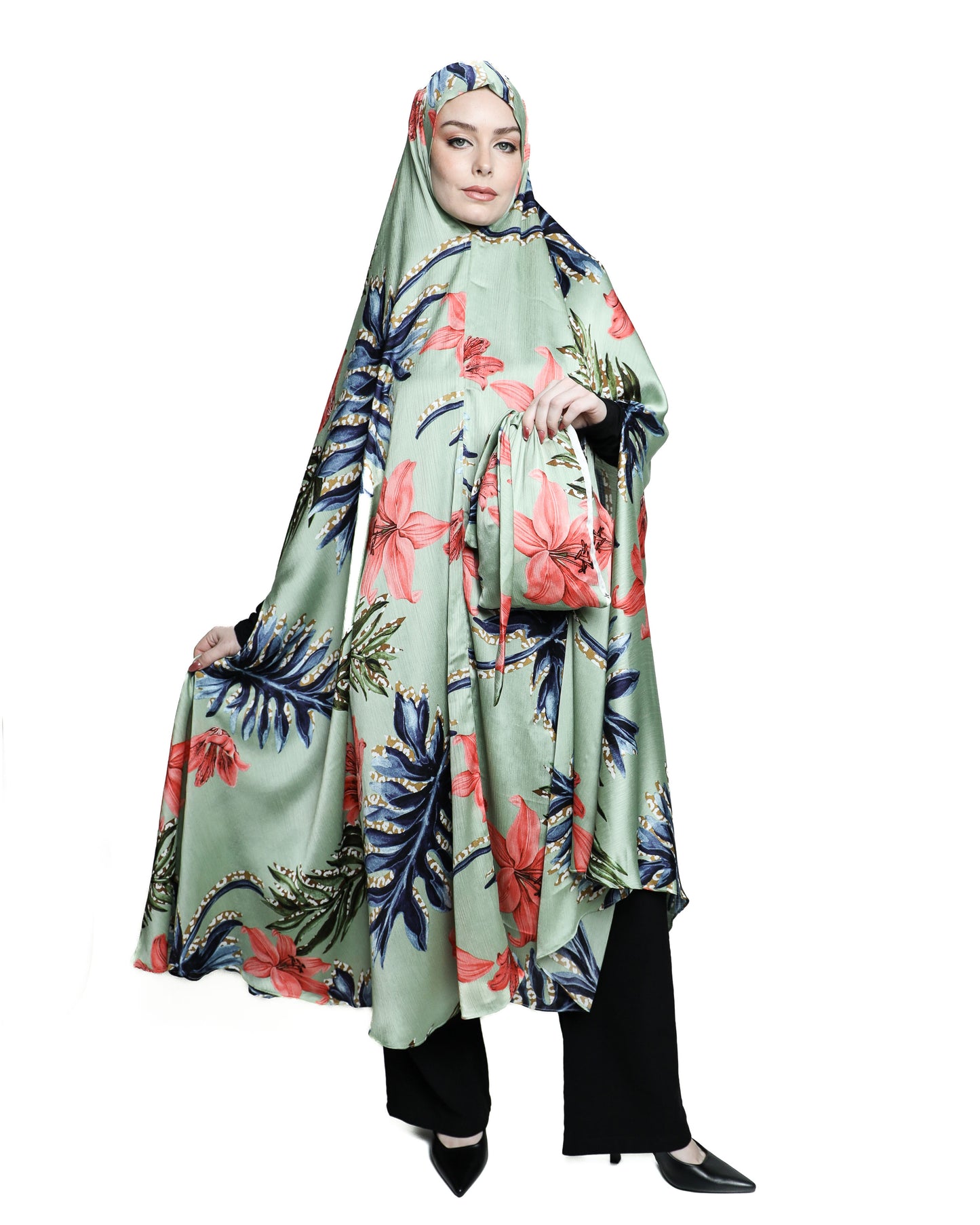 Chiffon Satin Praying Hijab 01