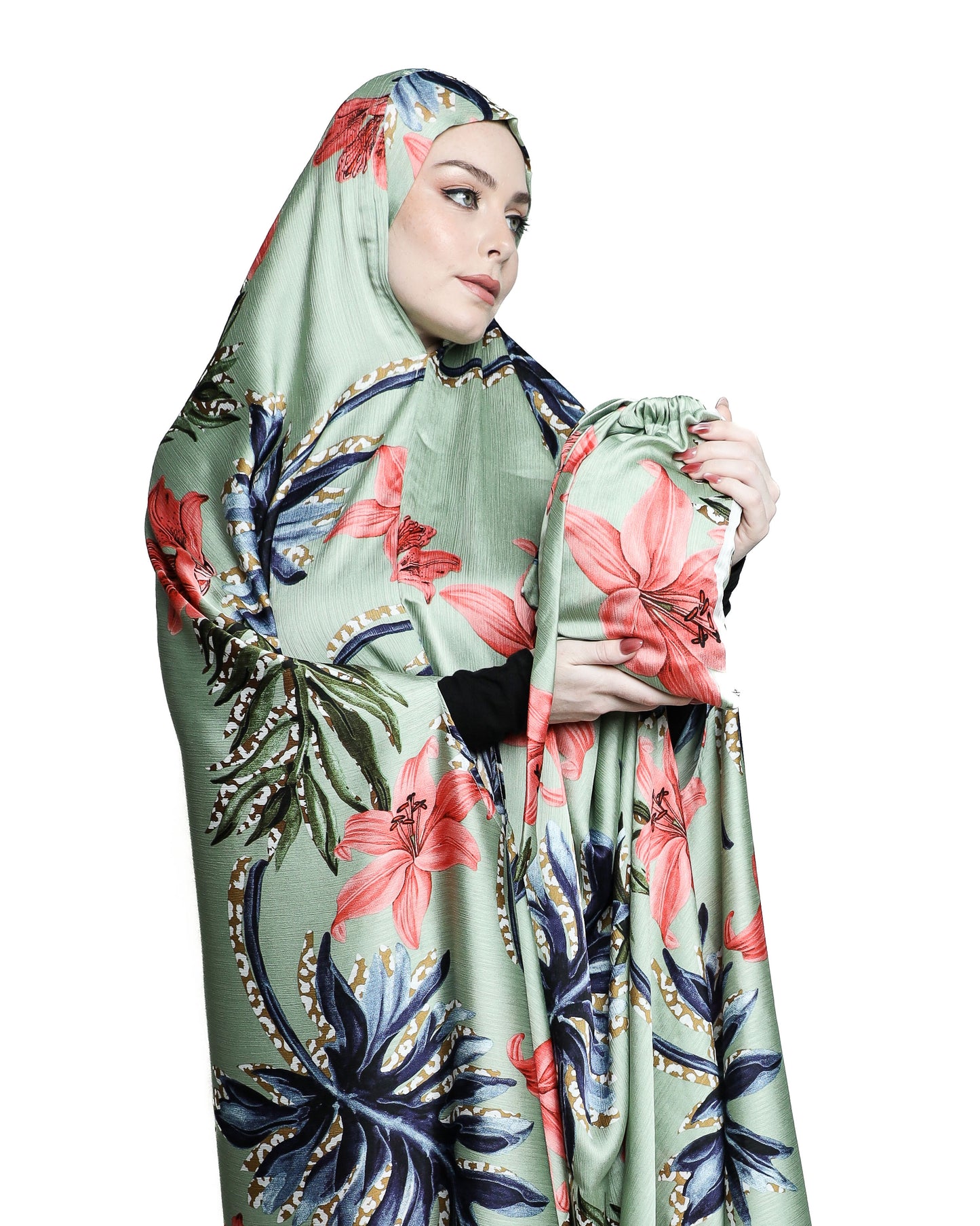 Chiffon Satin Praying Hijab 01