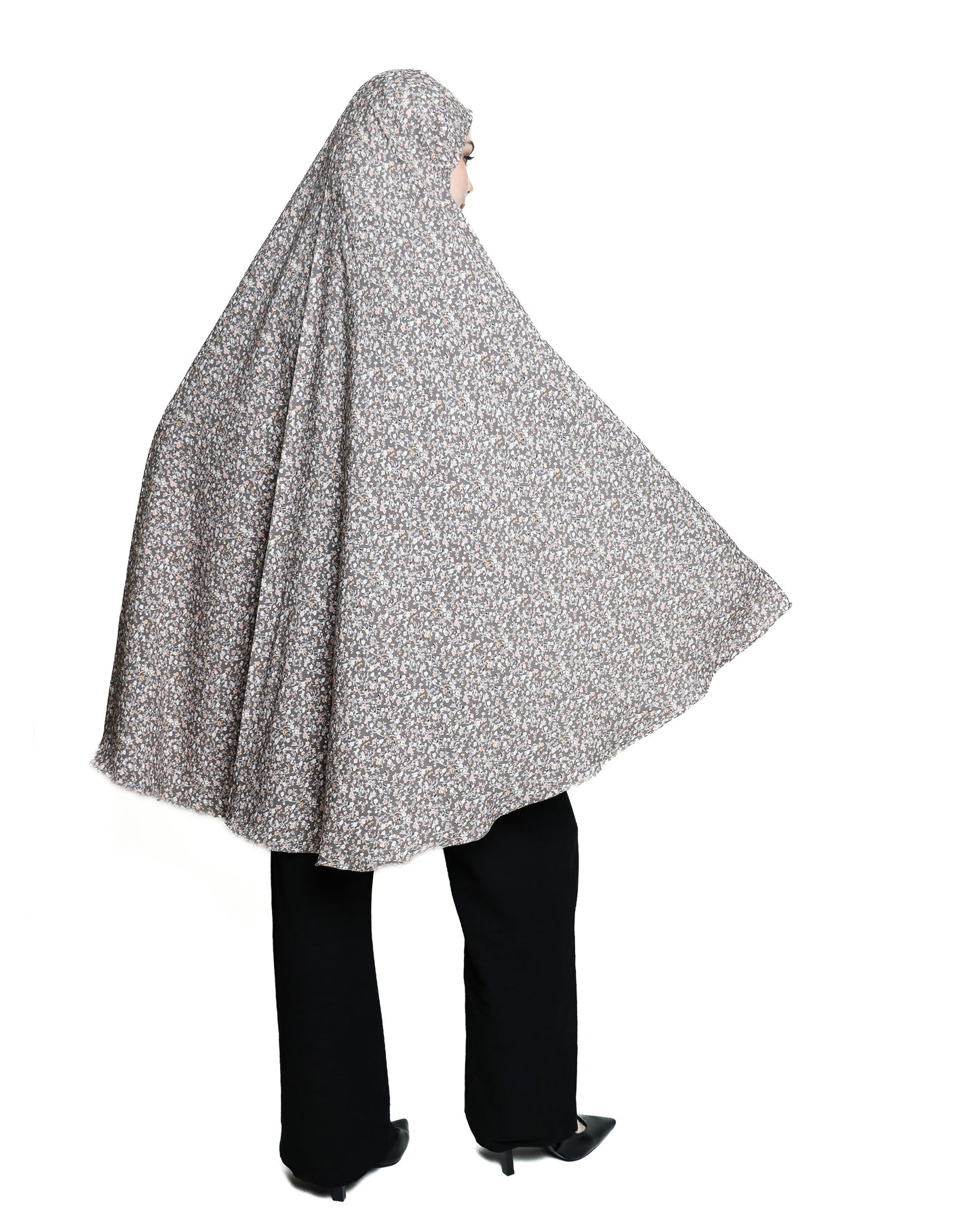 Short Ditsy Floral Praying Hijab