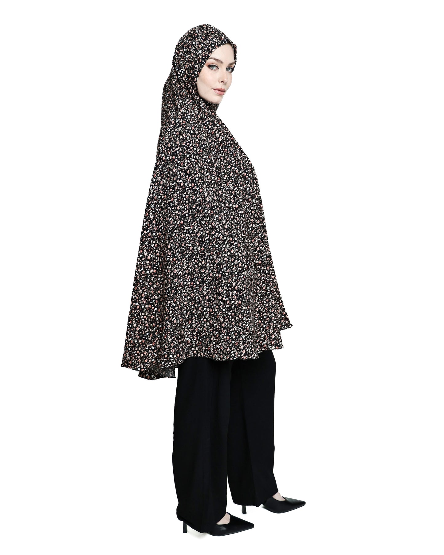 Short Ditsy Floral Praying Hijab