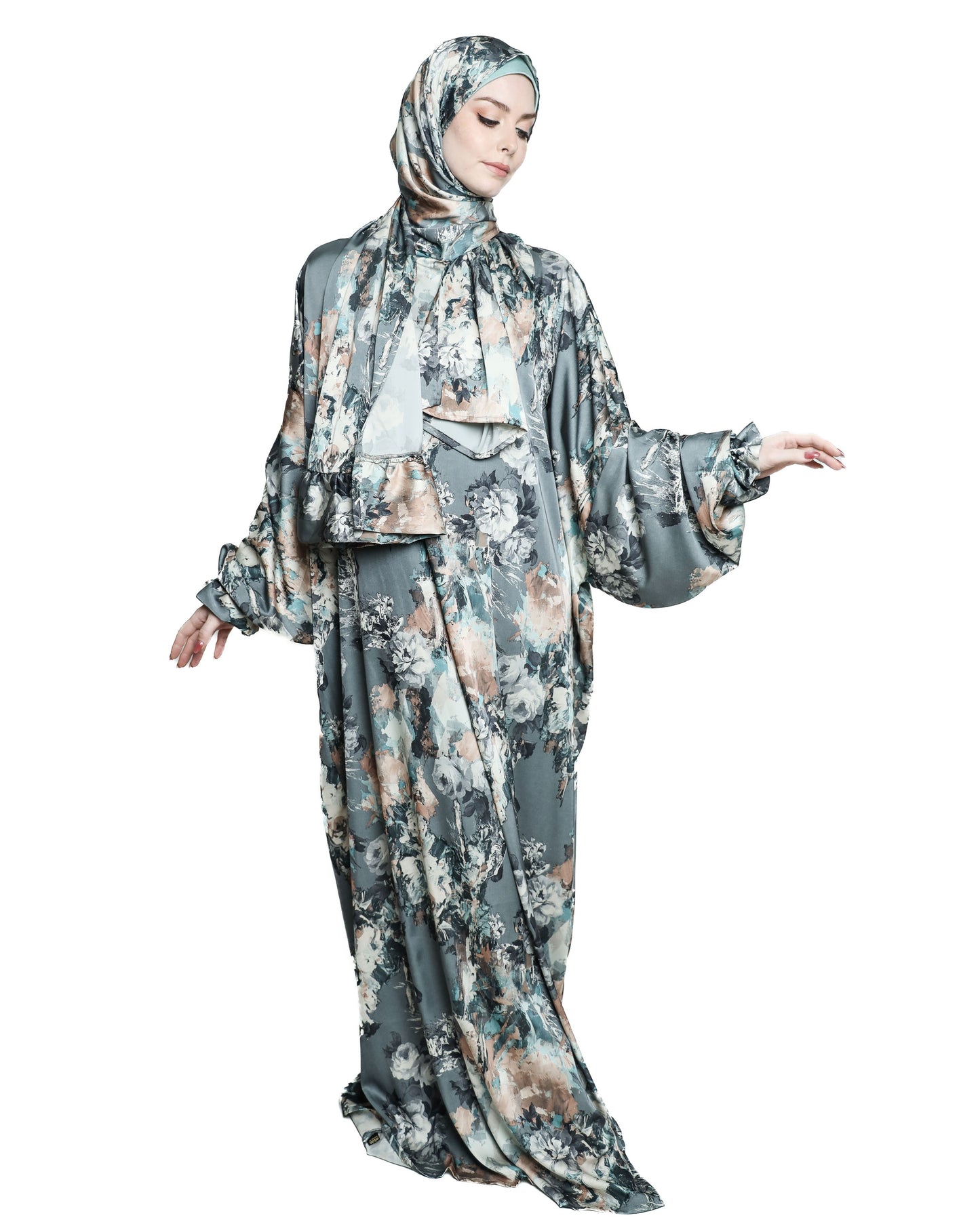 Floral Satin Praying Suits ( Isdal )